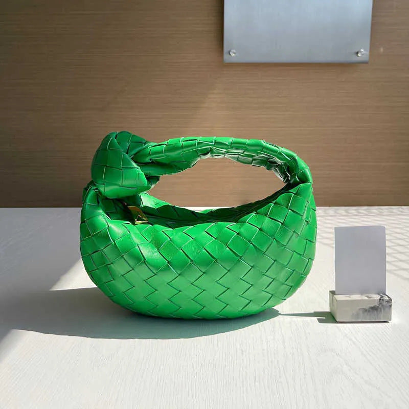 Women's Woven Fashionable Portable Dumpling Design Knotted Bags