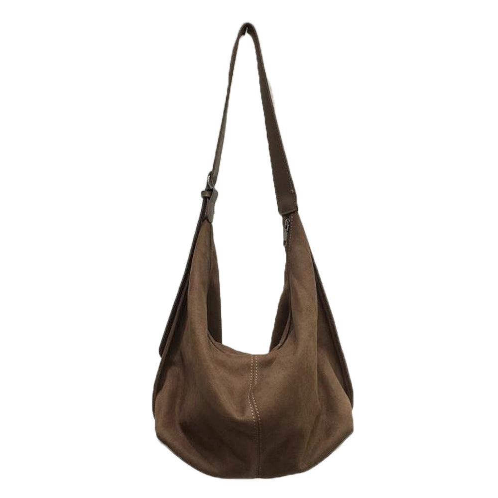 Suede Niche Retro Dumpling Large Capacity Bags