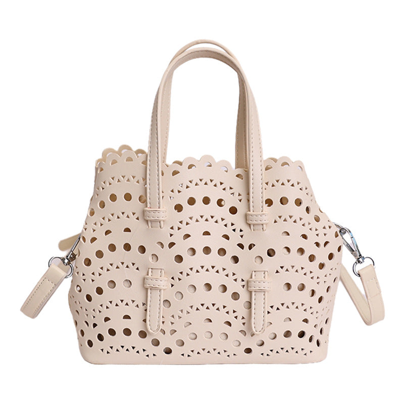 Women's Hollowed Fashion Carved Niche Korean Retro Bucket Bag