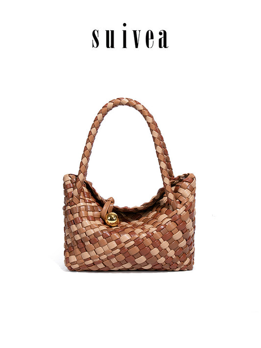 Matching Woven Vegetable Basket Hand-woven French Laziness Large Women's Messenger Bag