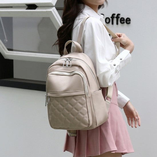 Women's Korean Style Fashionable Rhombus Outing Backpacks