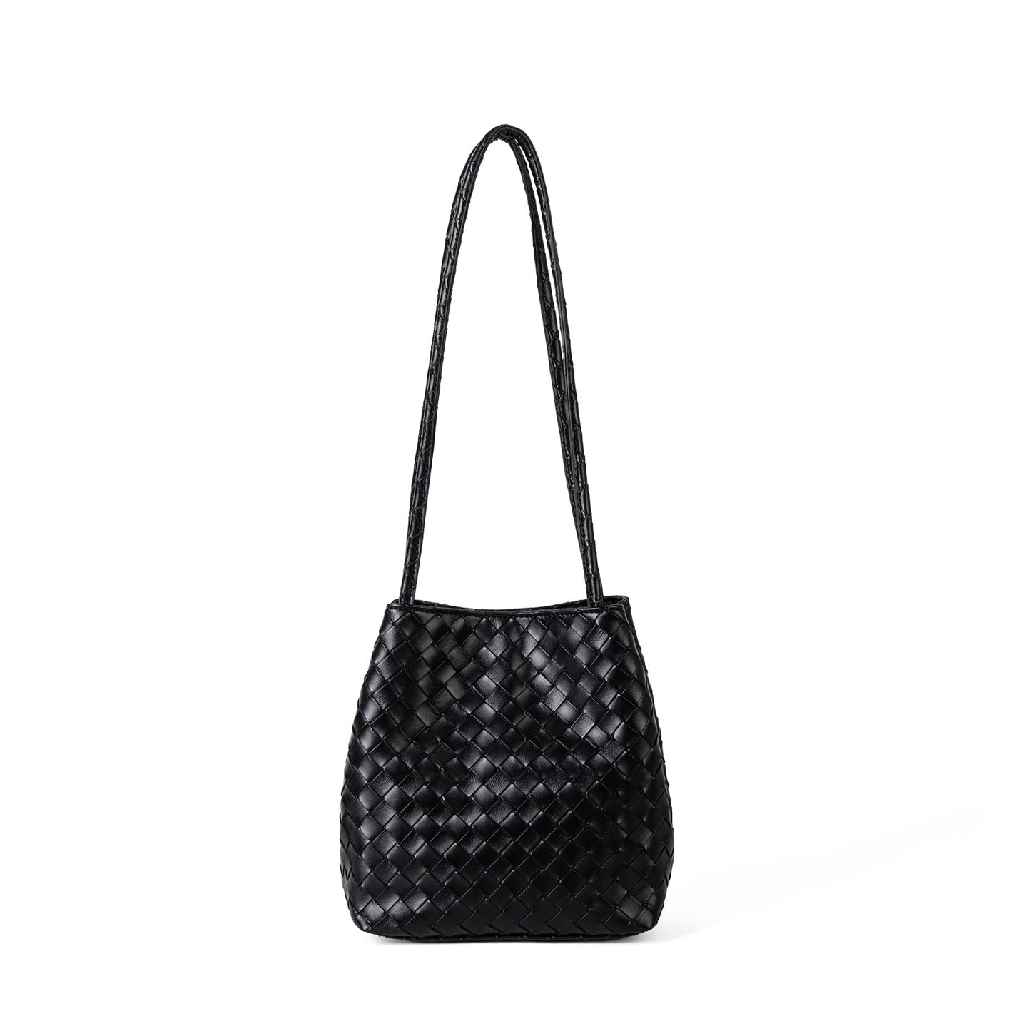 Women's High-grade Sense Woven Soft Leather Fashion Commuter Bucket Bag