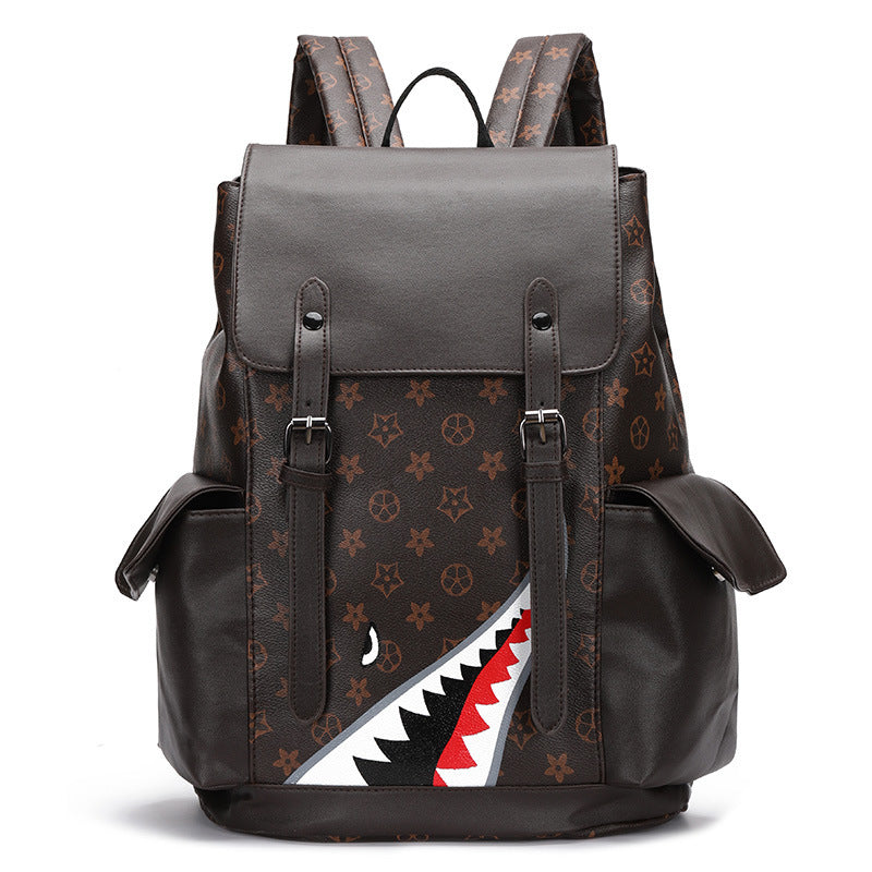 Men's Fashion Presbyopic Soft Leather Large Capacity Backpacks