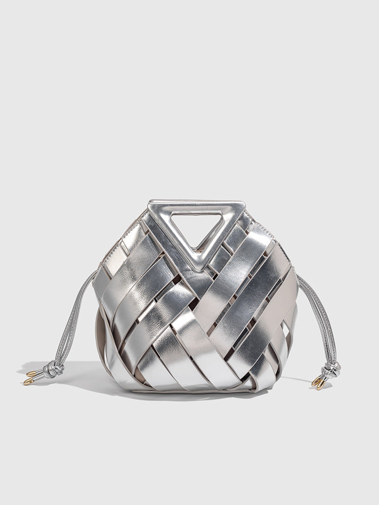 Women's Vegetable Basket Magnetic Woven Hollowed Handbags