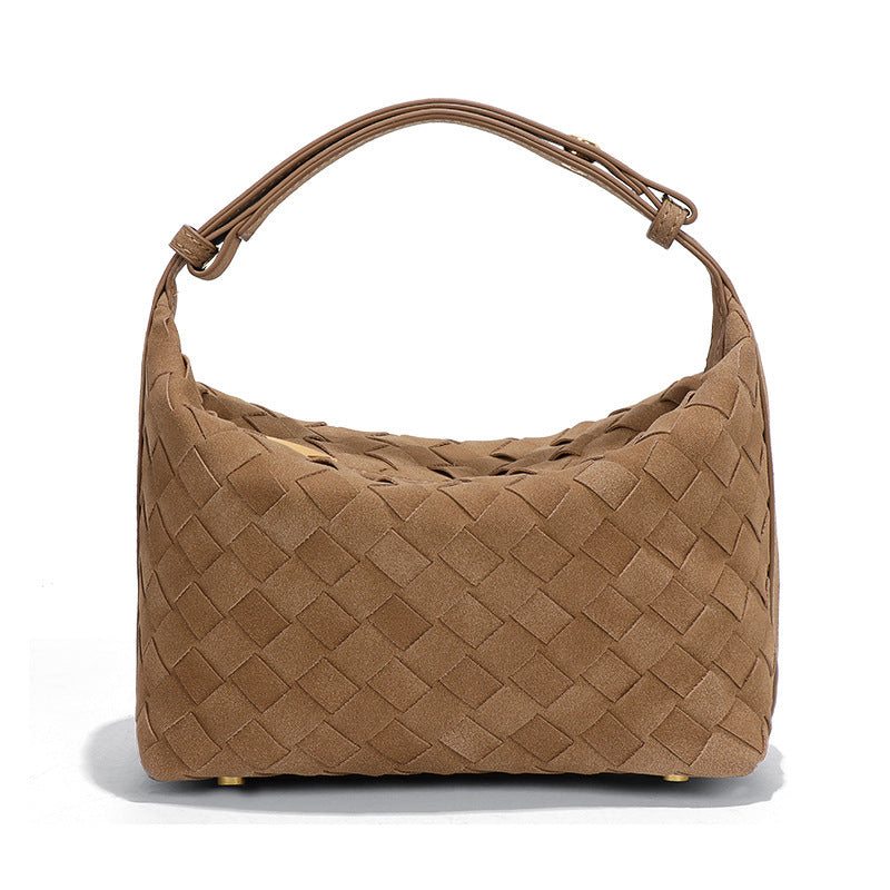 Women's Frosted Woven Hand Holding Niche Lunch Women's Shoulder Bag