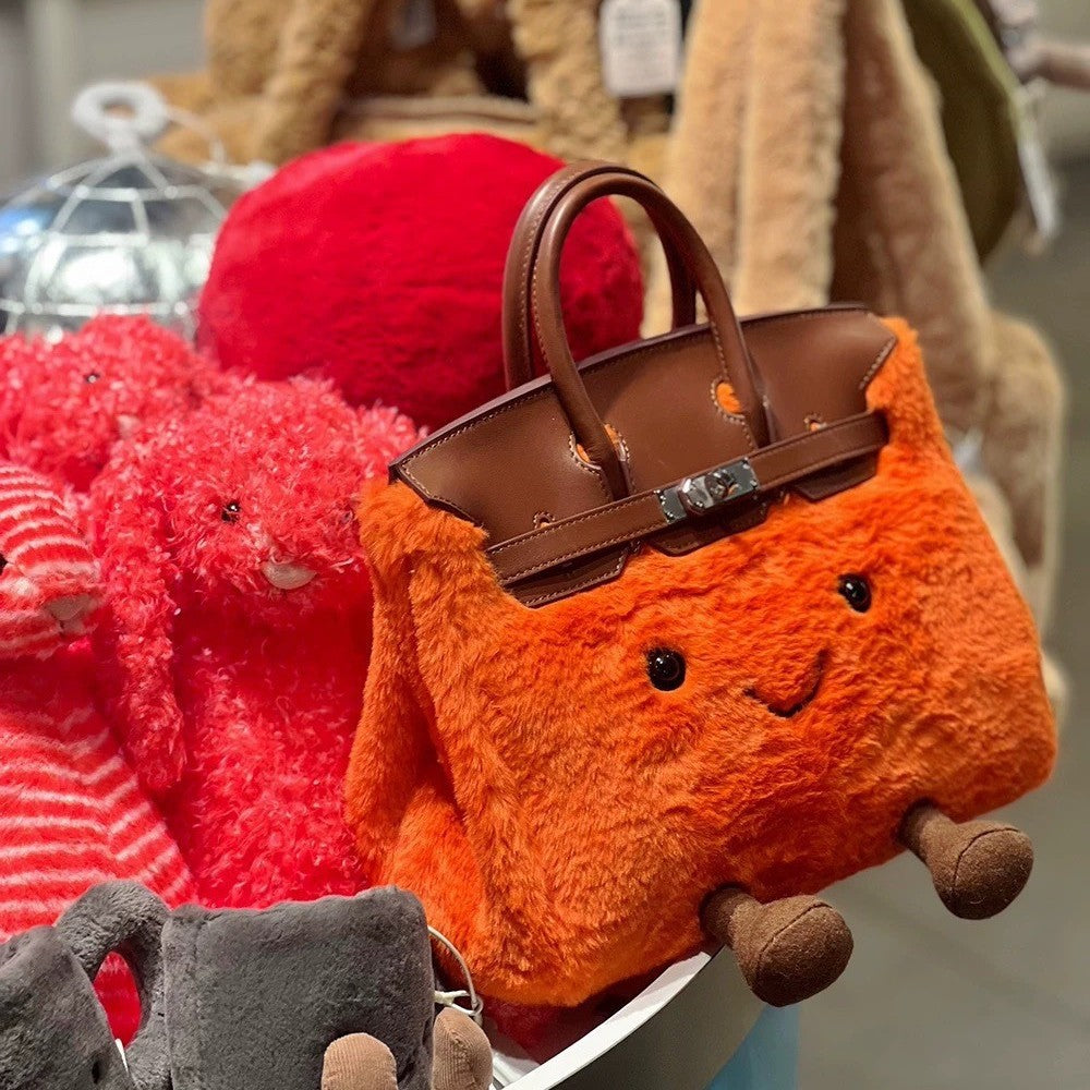 Design Style Doll Knock Cute Plush Women's Handbag