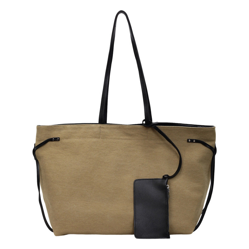 Women's Capacity Canvas Simple Fashion Lazy Underarm Commute Tote Bags