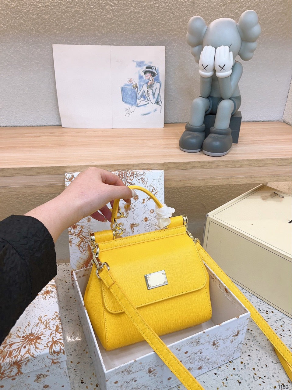 Women's Commuter Hand Palm Print Fashion Workplace Mini Women's Handbag
