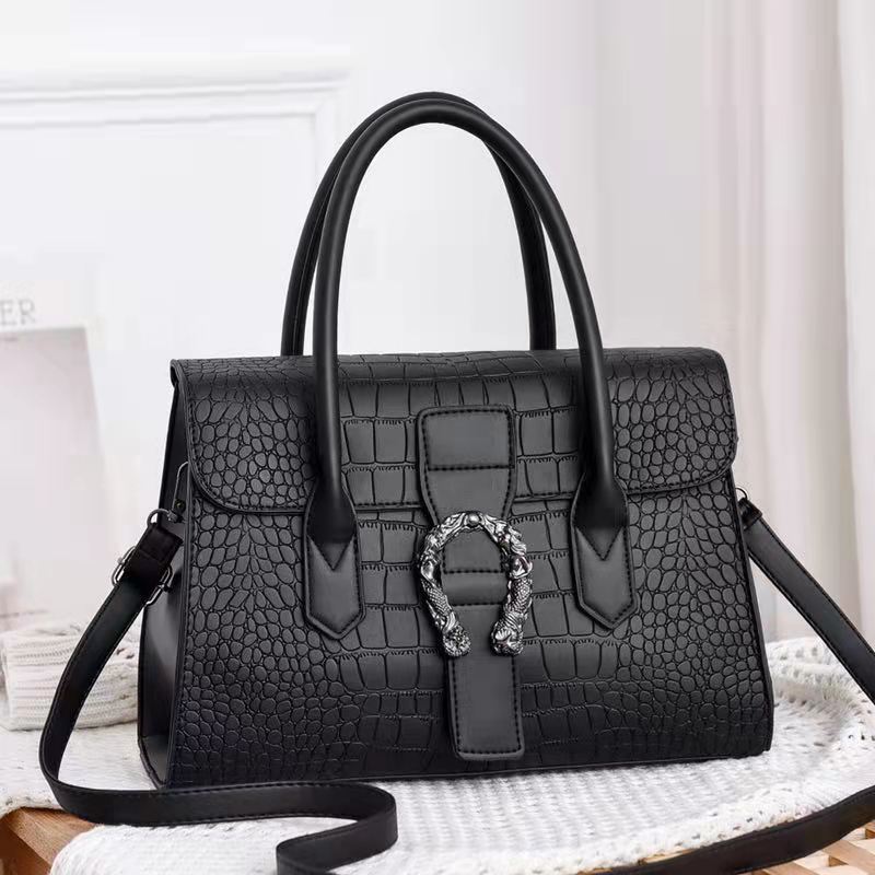Stone Pattern Design Versatile Elegant Large Women's Shoulder Bag