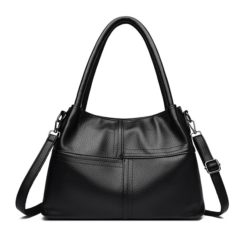 Women's Texture Stitching Soft Leather Leisure Commute Women's Messenger Bag