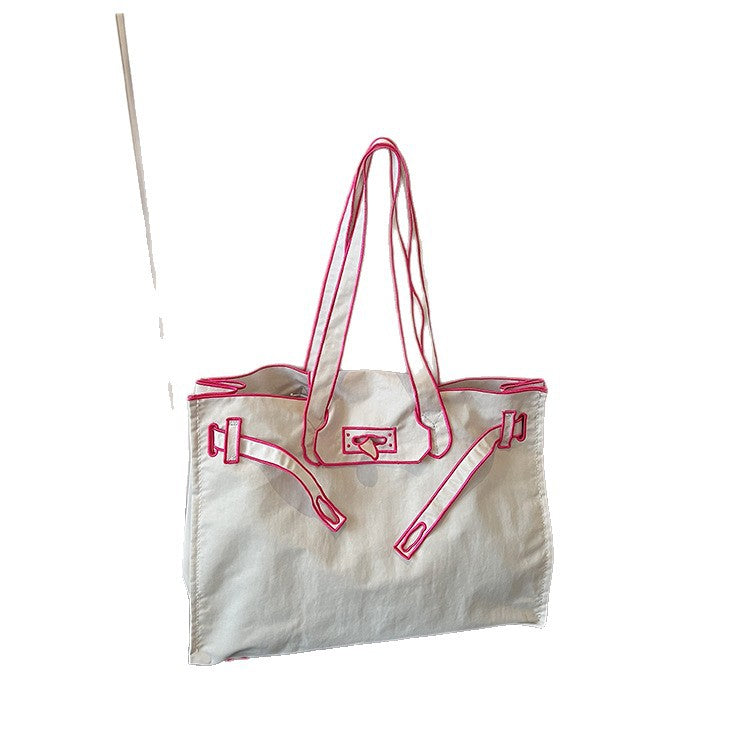 Embroidered Fashion Large Capacity Environmental Protection Shopping Everyday Joker Women's Shoulder Bag