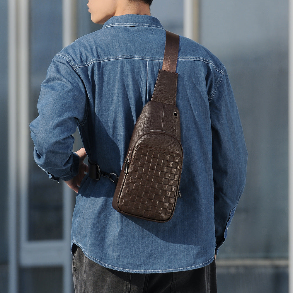 Men's Fashion Leather First Layer Cowhide Business Large Bags