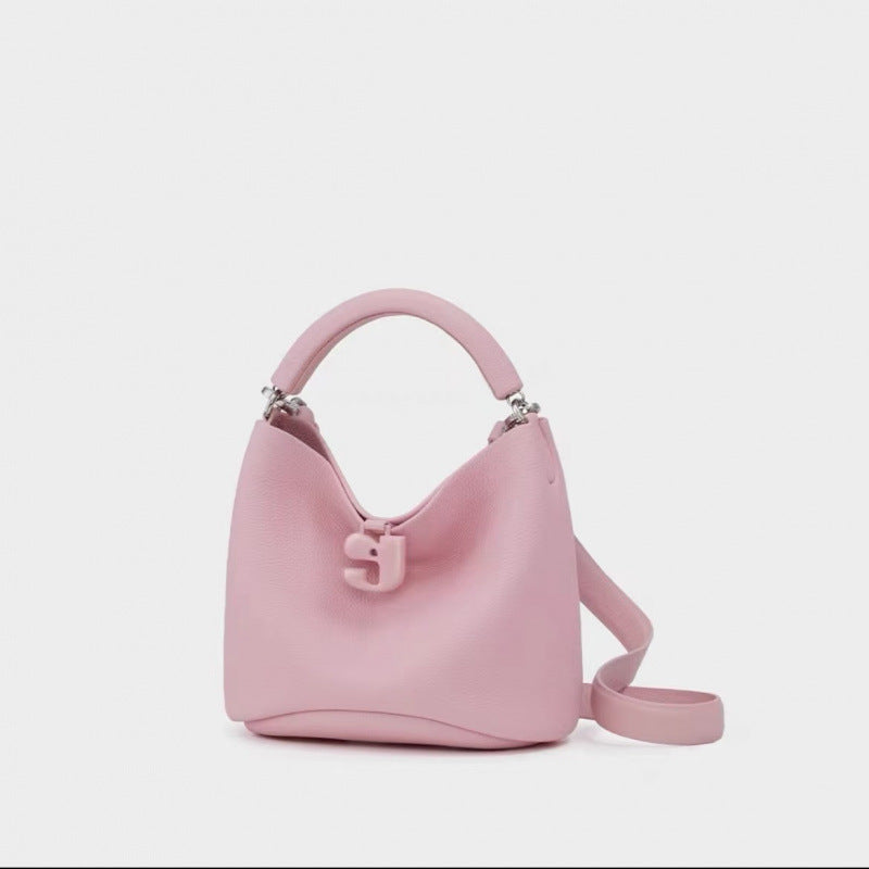 Women's Pig Large Sizes Design One White Bucket Bag