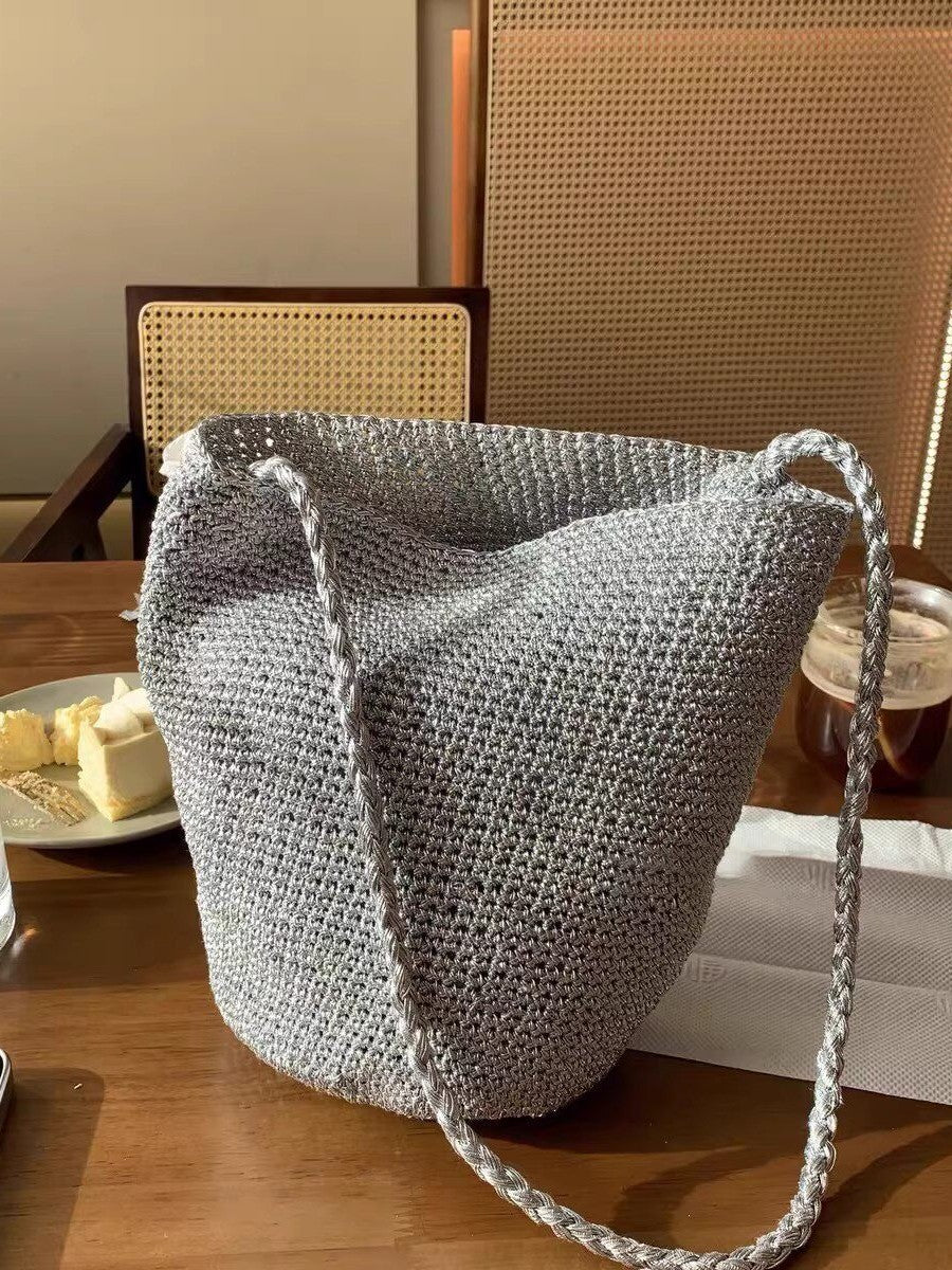 Women's Design Sier Hand-woven Korean Underarm Portable Women's Shoulder Bag