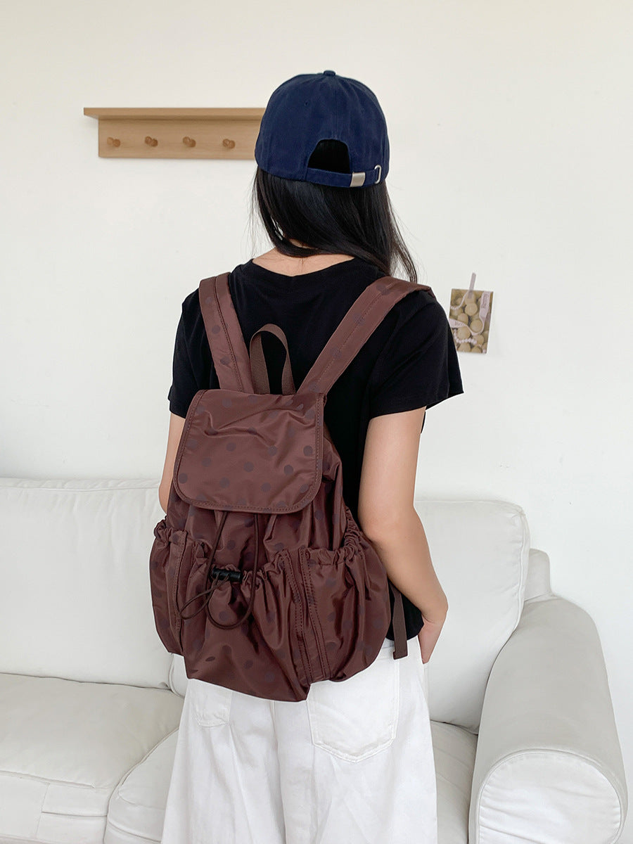 Korean Lightweight Nylon Design Polka Dot Backpacks