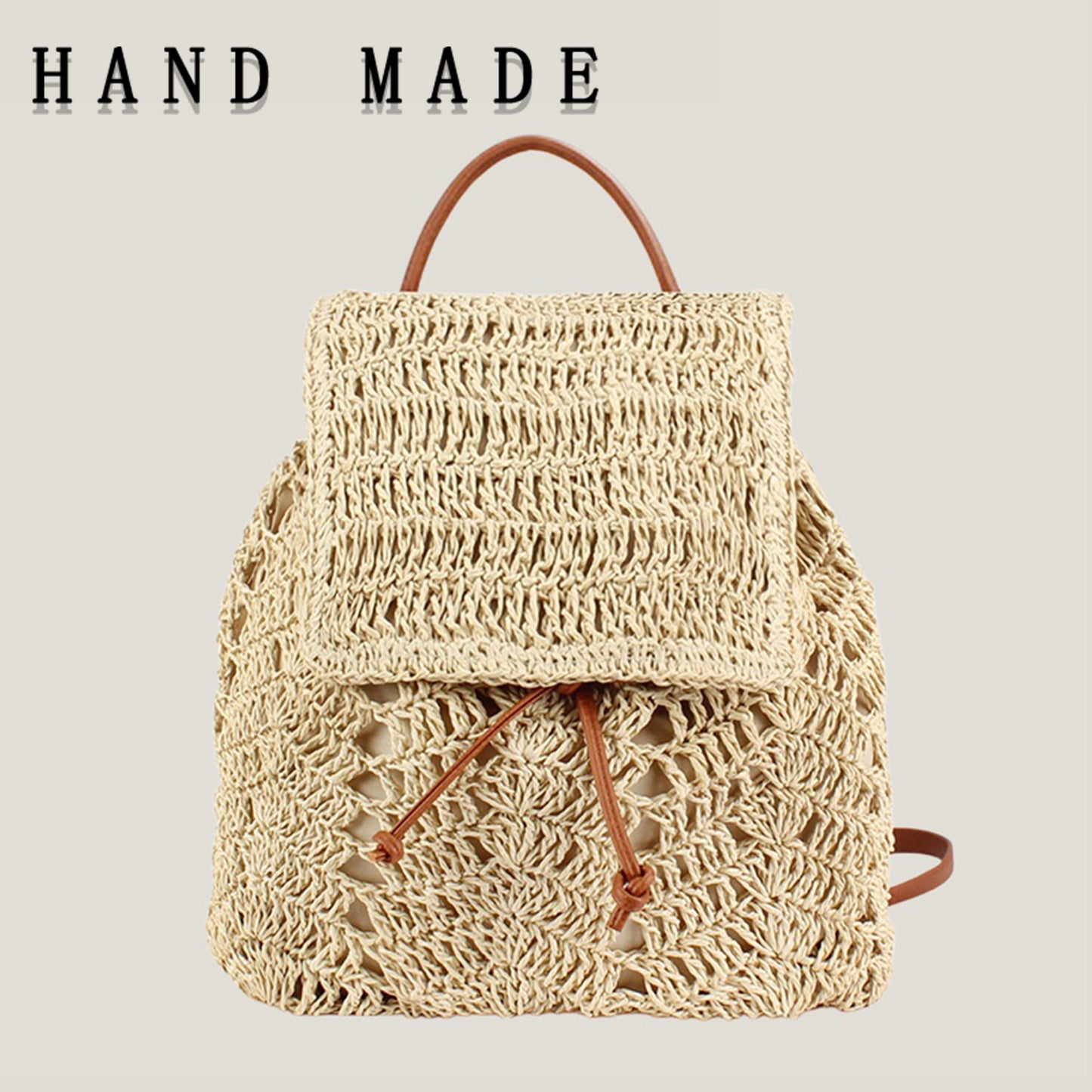 Women's Mori Crocheted Woven Beach Holiday Commuter Women's Backpack
