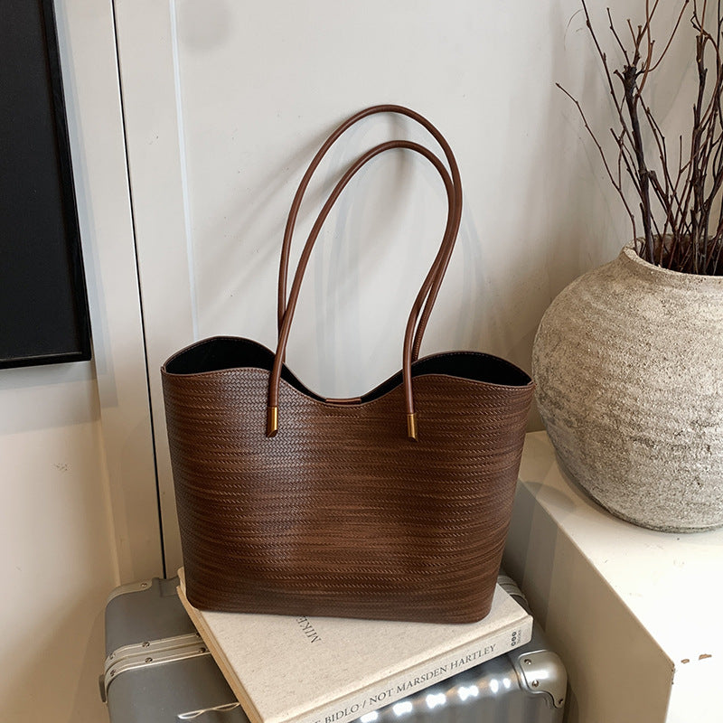 Women's Korean Straw Plaited Portable Autumn Large Capacity Tide Tote Bag