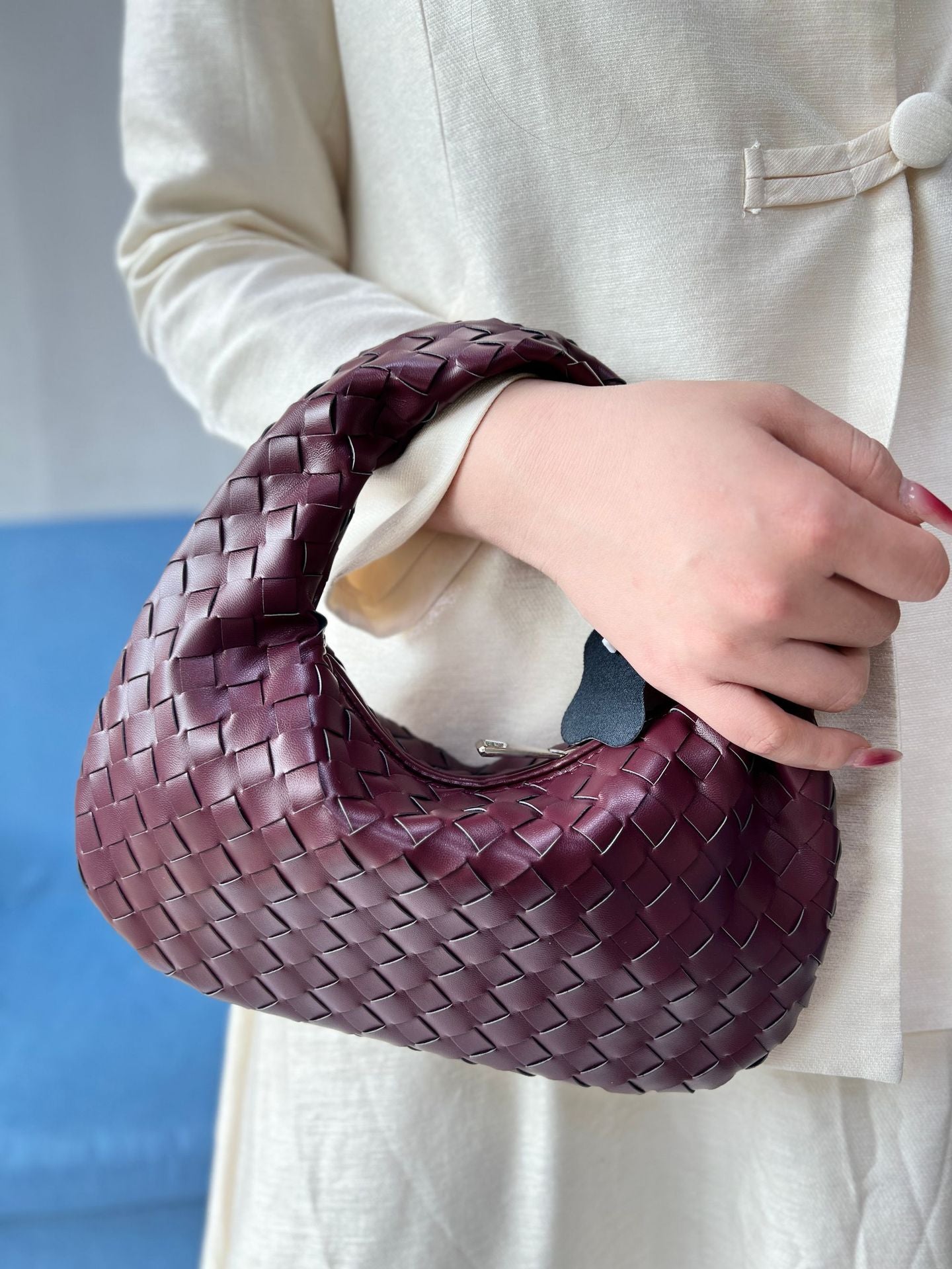 Women's Woven Popular Horn Knotted Portable Underarm Bags