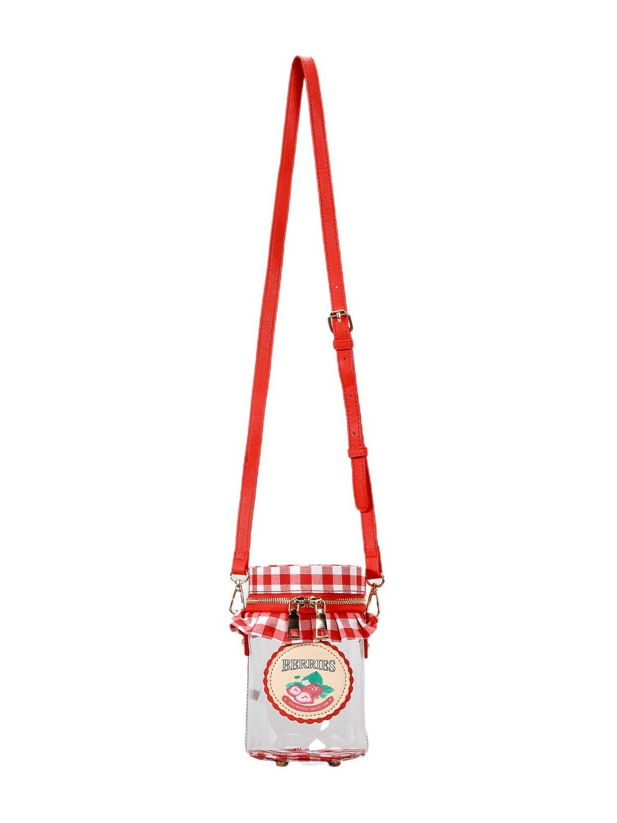 Design Cute Strawberry Jam Heart Creative Transparent Women's Messenger Bag