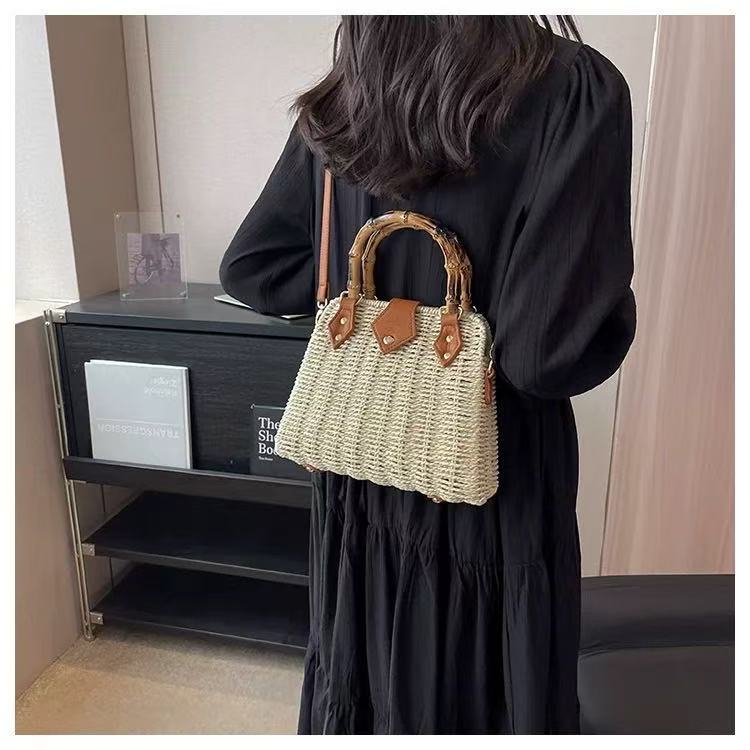 Style Bamboo Straw Fashion Portable Hand-woven Vacation Beach Paper Women's Handbag