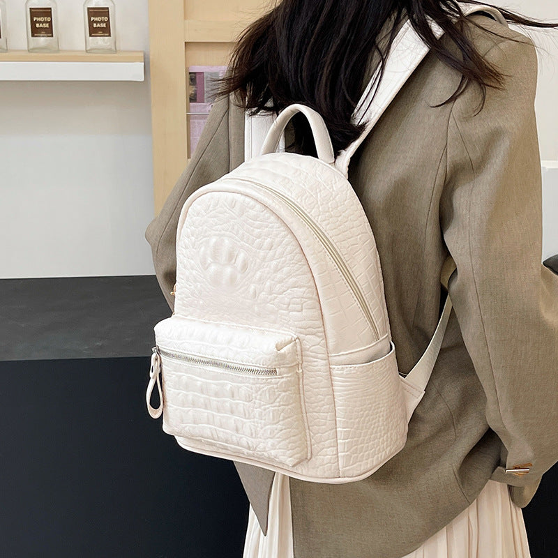 Women's Simple Solid Color Large Capacity Preppy Style Fashion Commuter Women's Backpack