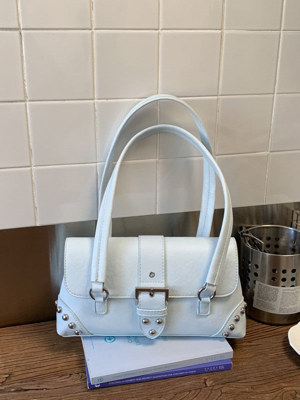 Niche Motorcycle Rivet Baguette Female Spring Fashion Large Capacity Daily Bags