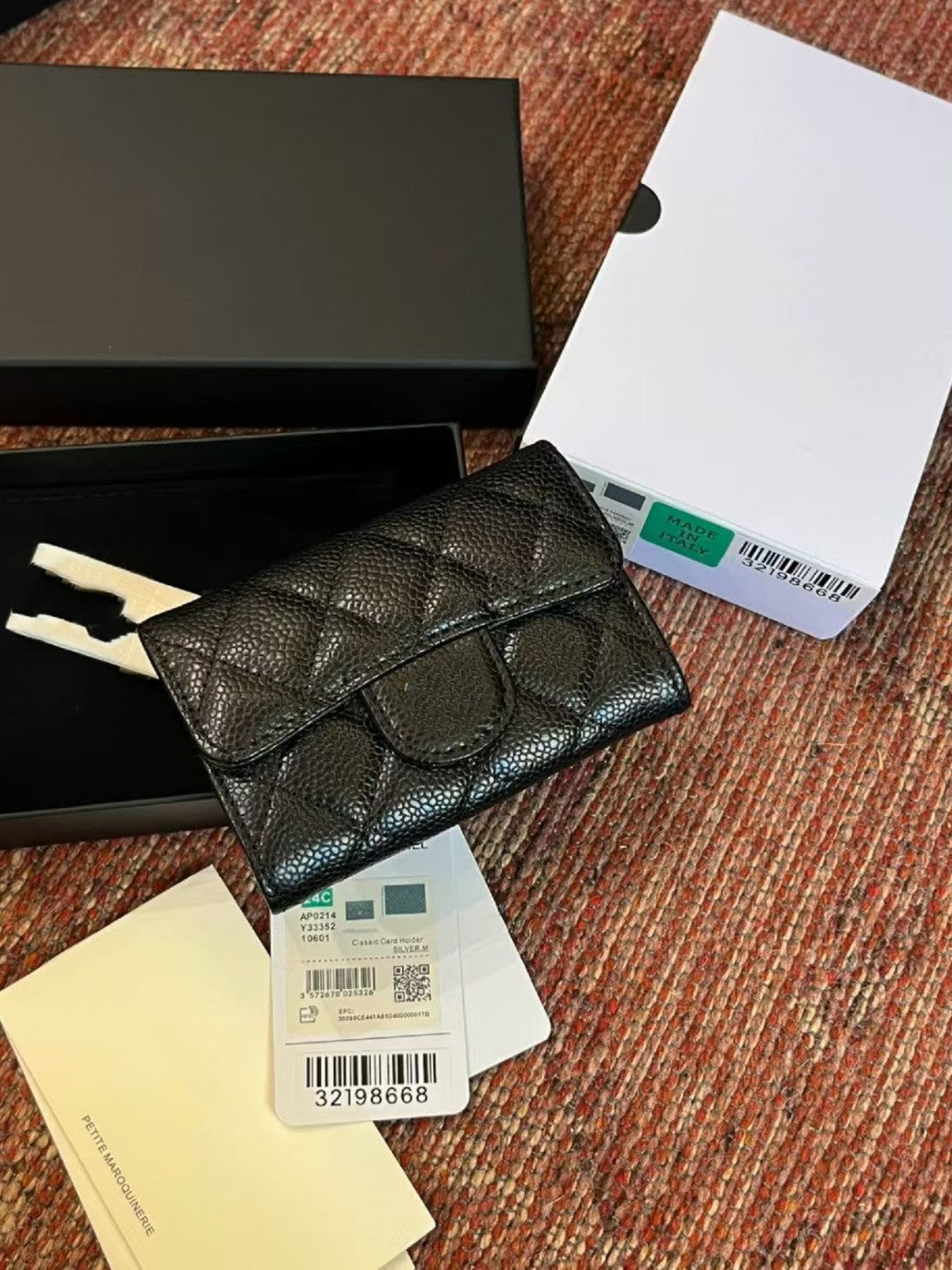 For Each Person Style Caviar Cowhide Rhombus Genuine Purses