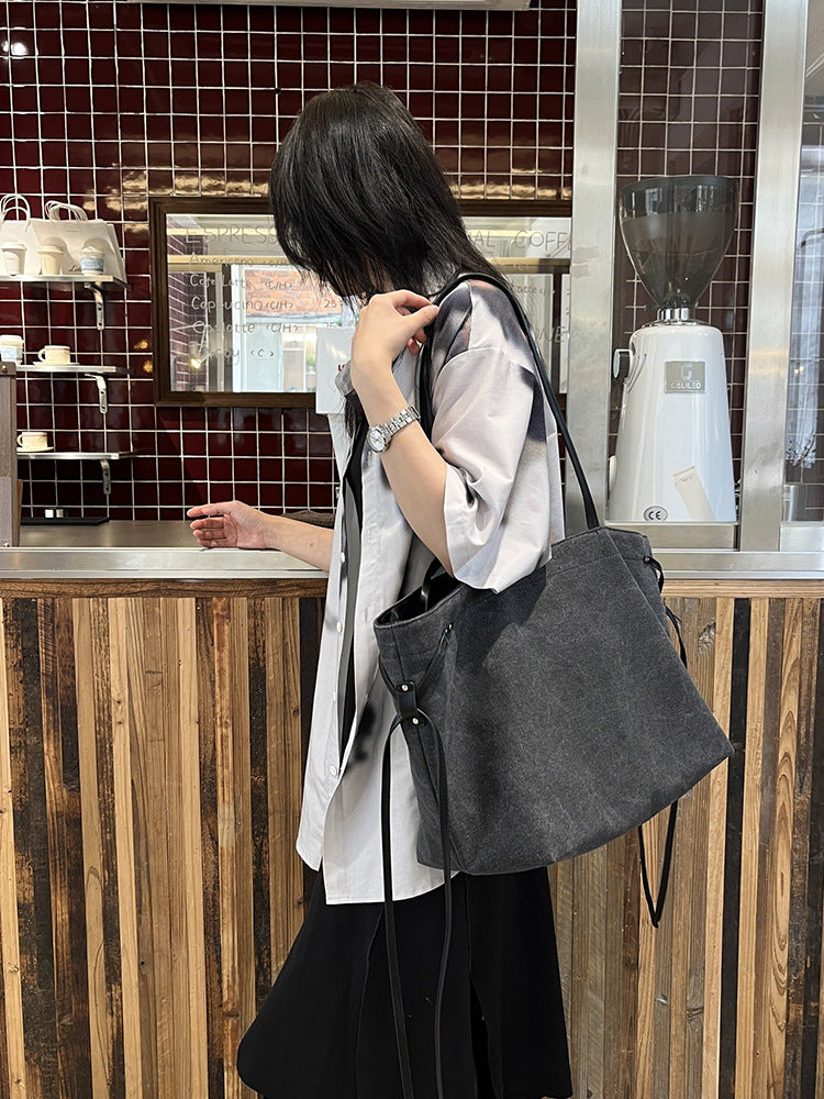 Women's Vintage Canvas Large Capacity Totes Simple Idle Tote Bag