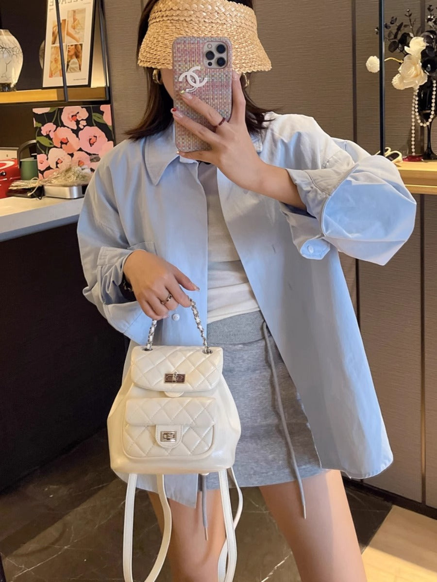 Women's Mini Rhombus Chain Cattle Leather Bags