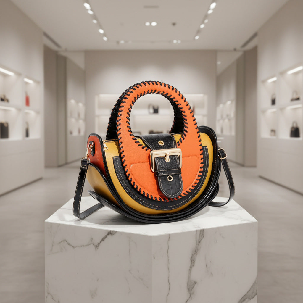 Women's Fashion Color Contrast Large Capacity High Bags