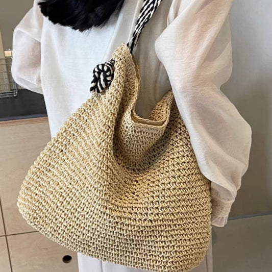 Women's Idle Style Straw Woven Vacation Large Capacity Women's Shoulder Bag