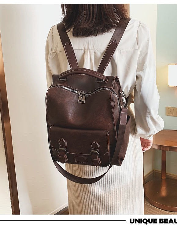 Women's Fashionable Retro British Simple Versatile College Women's Backpack