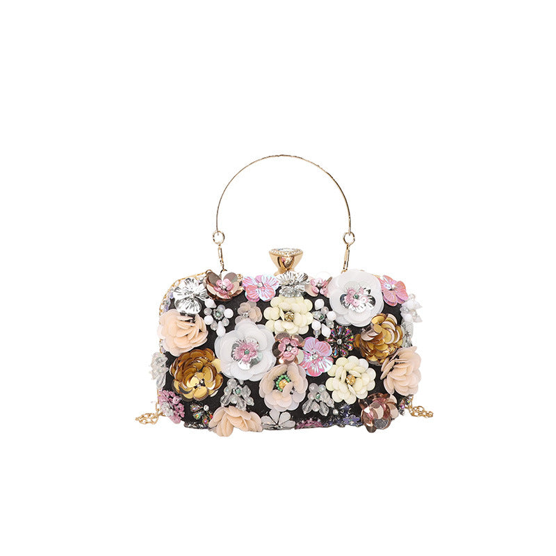 Women's Flower Dinner Fashion Chain Box Women's Shoulder Bag