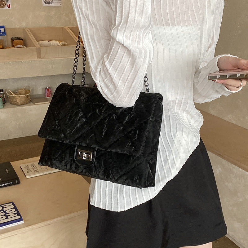 Women's Fashion Trend Diamond Pattern Chain High Texture Underarm Korean Style Women's Shoulder Bag