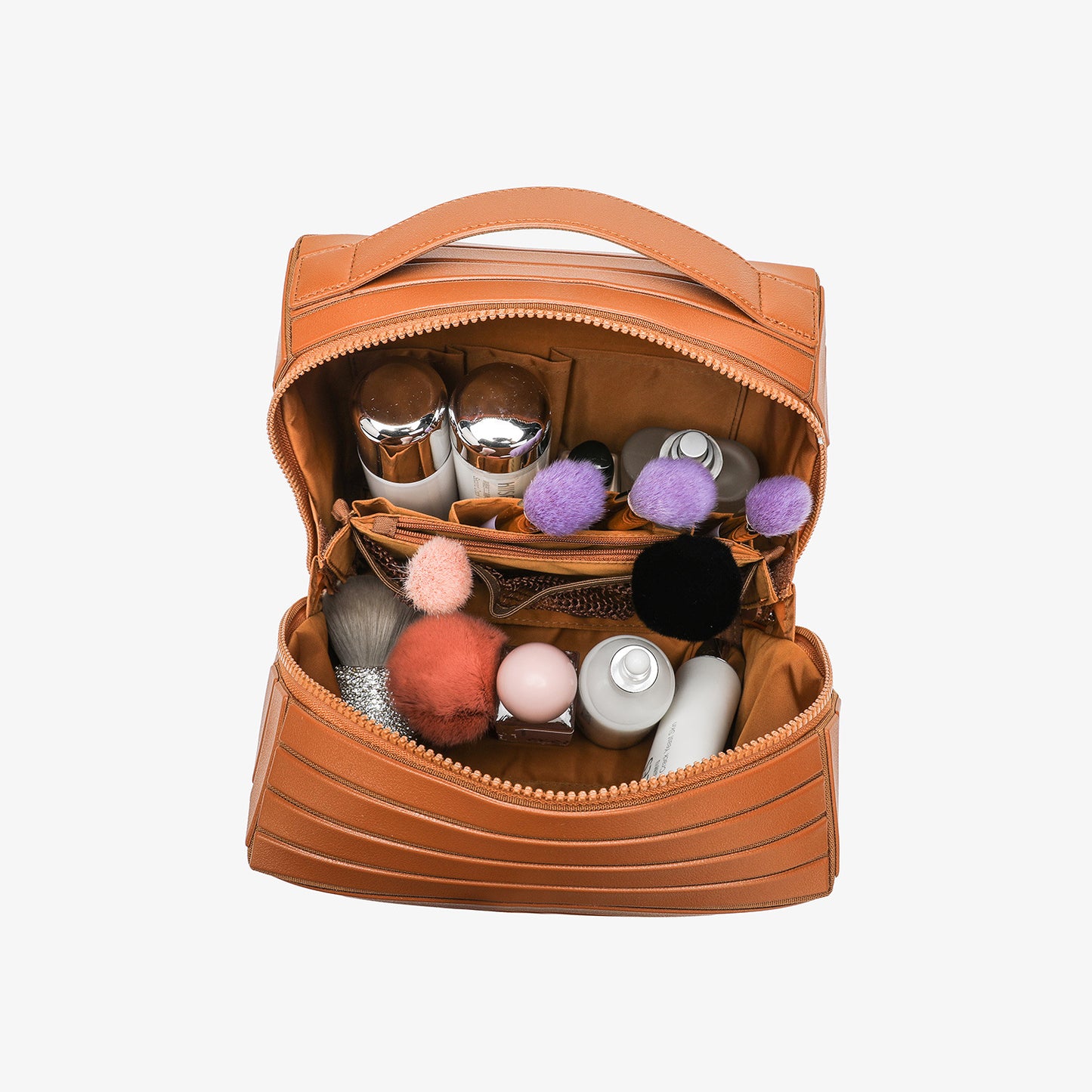 Striped Beautiful Storage Commuter Three-dimensional Portable Makeup Bag