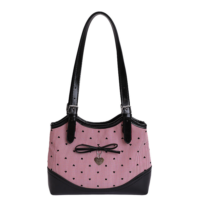Women's Summer Fashion Bowknot Printed Underarm Western Style Tote Bag