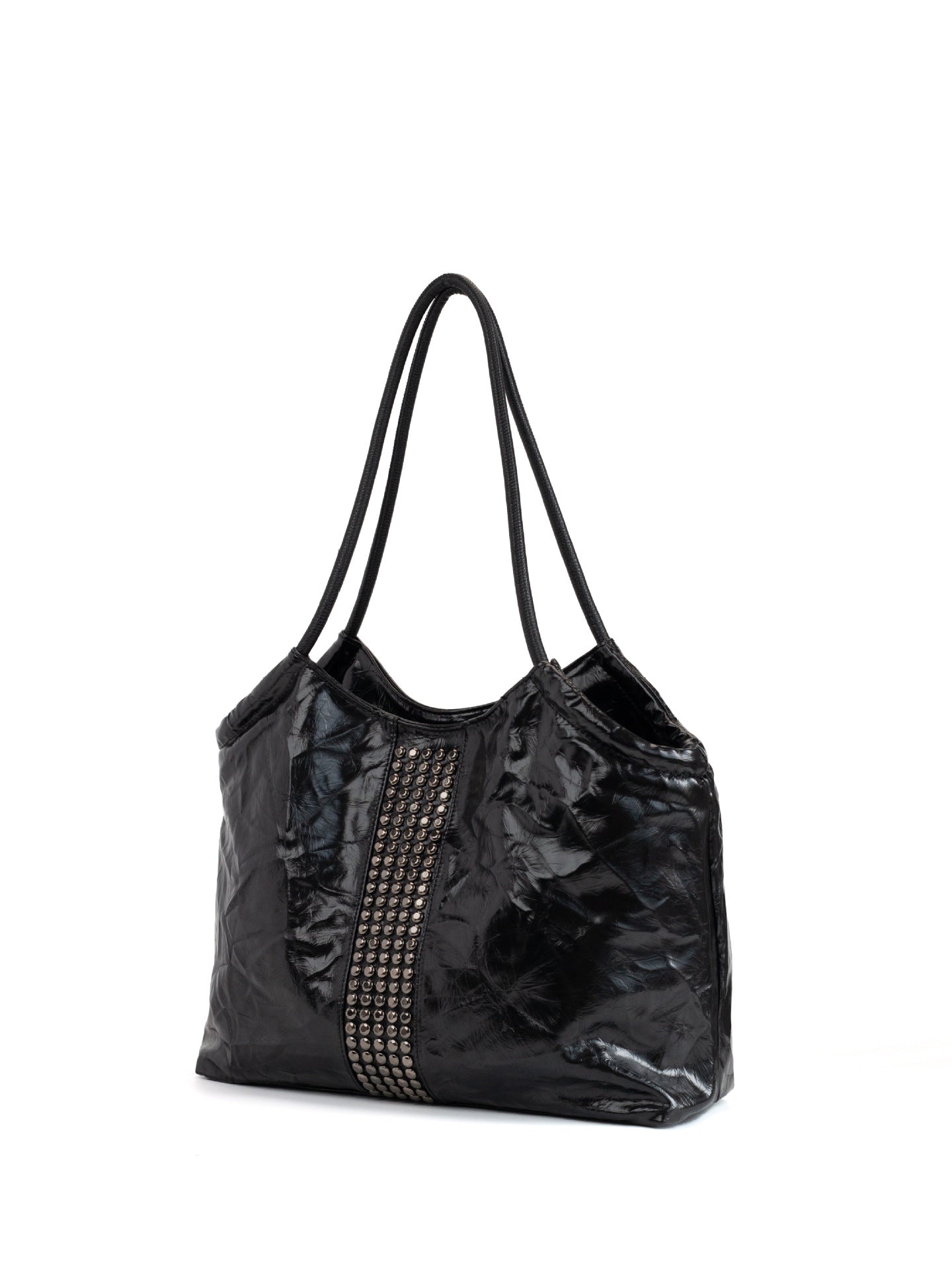 Black Color Pleats Large Capacity Totes High-grade American Hot Portable Tote Bag