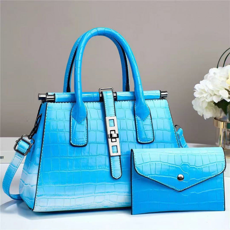 Versatile Two-piece Alligator Print Graceful Fashion Women's Handbag