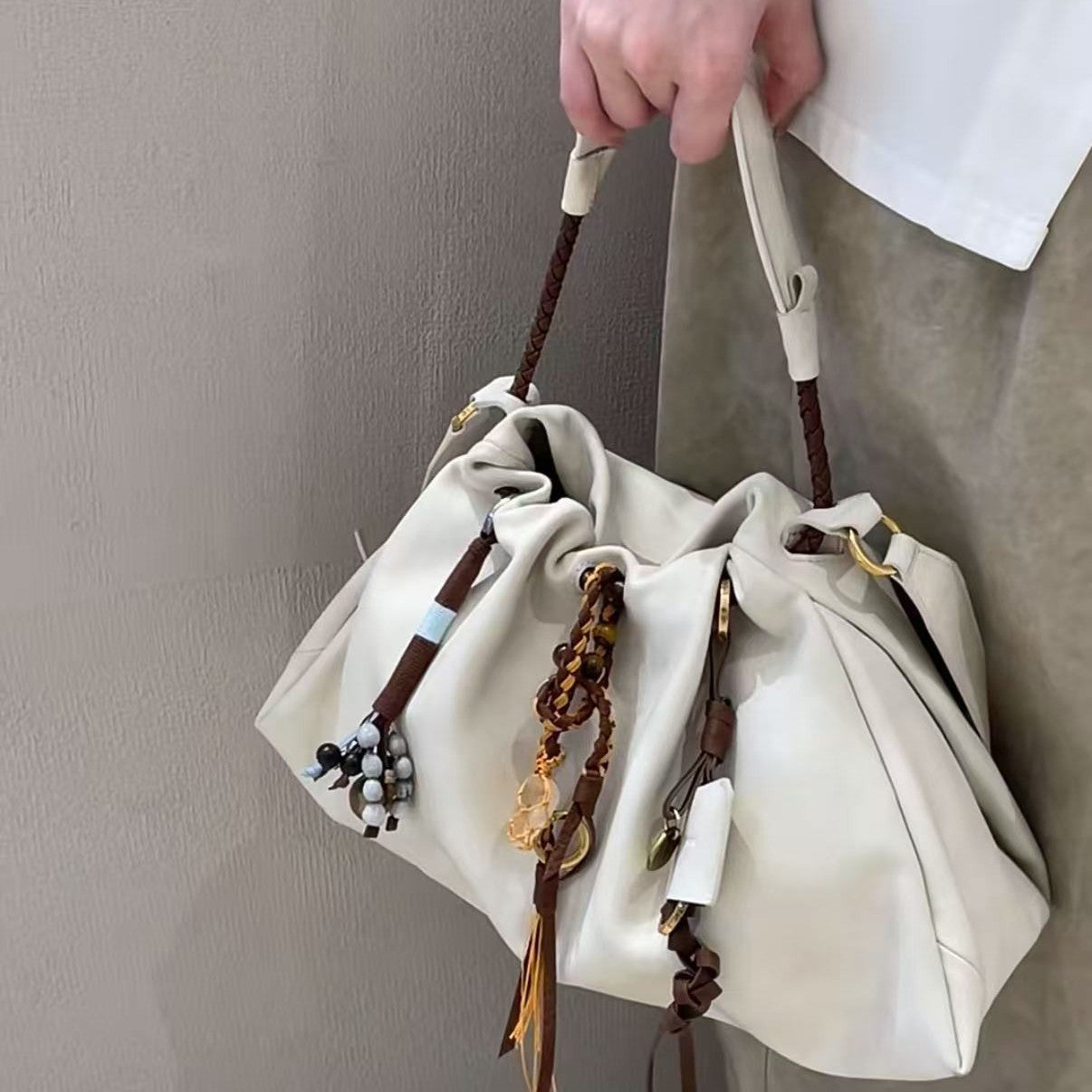 Garbage Large Capacity Underarm Commuter Hobo Tote Bag