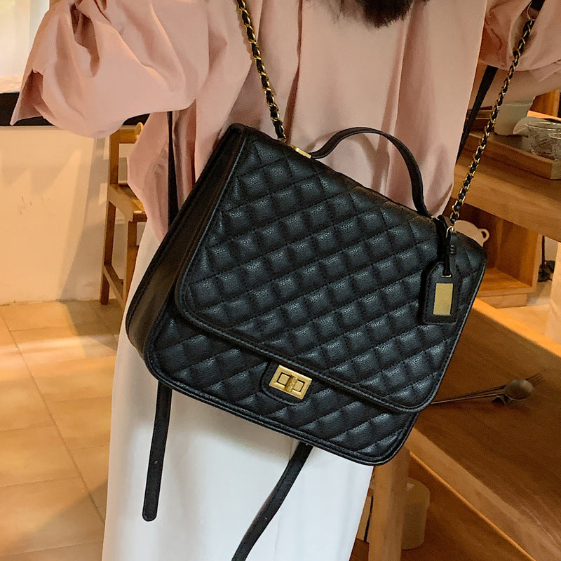 Women's Fashion Shiny Leisure Rhombus Niche Women's Backpack