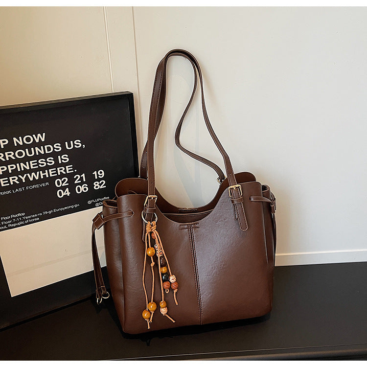 Women's Folding Big Advanced Texture Commuter Large Capacity Simple Women's Shoulder Bag