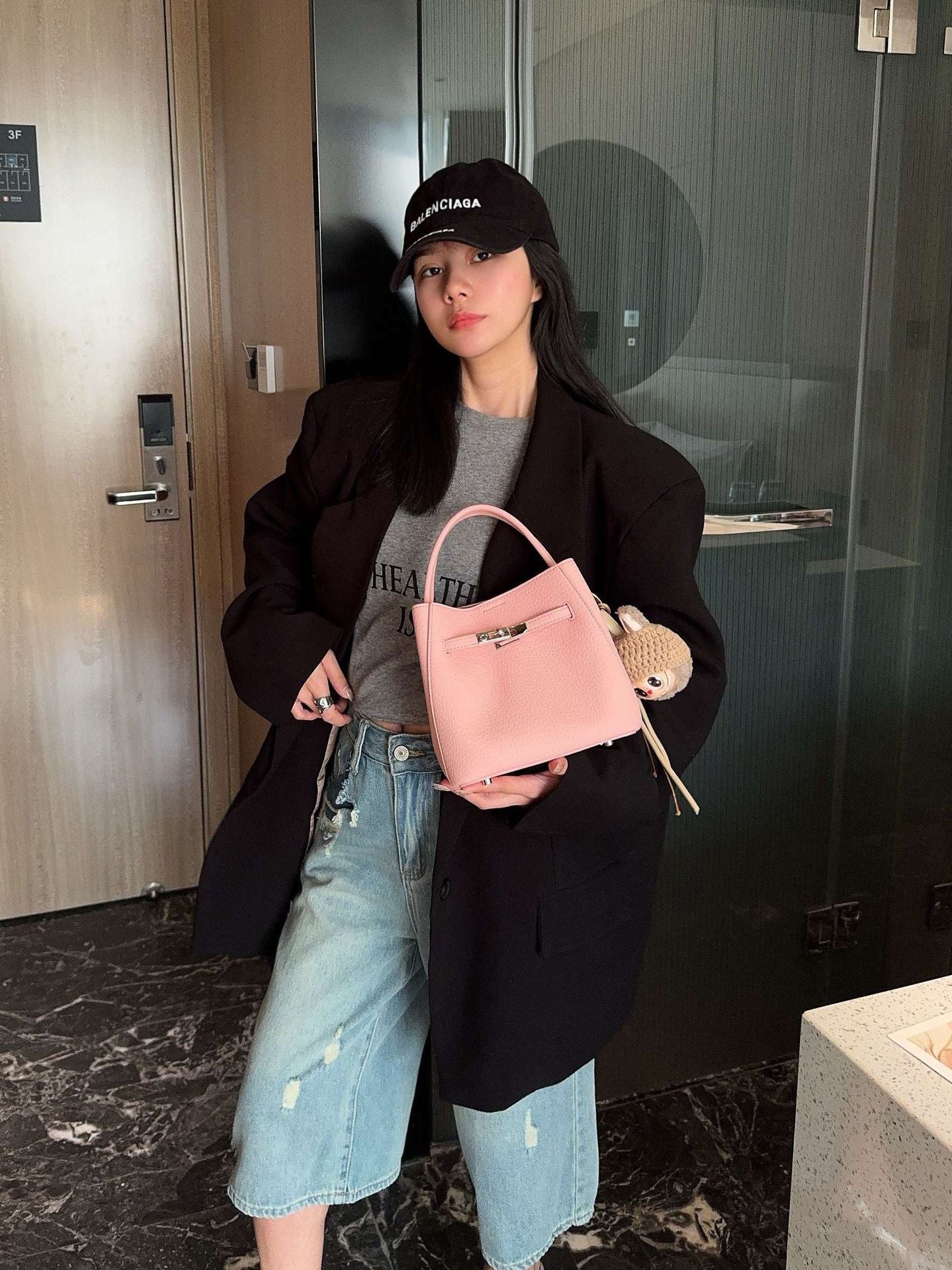 Lychee Pattern Vegetable Basket Female Commuter Bucket Bag