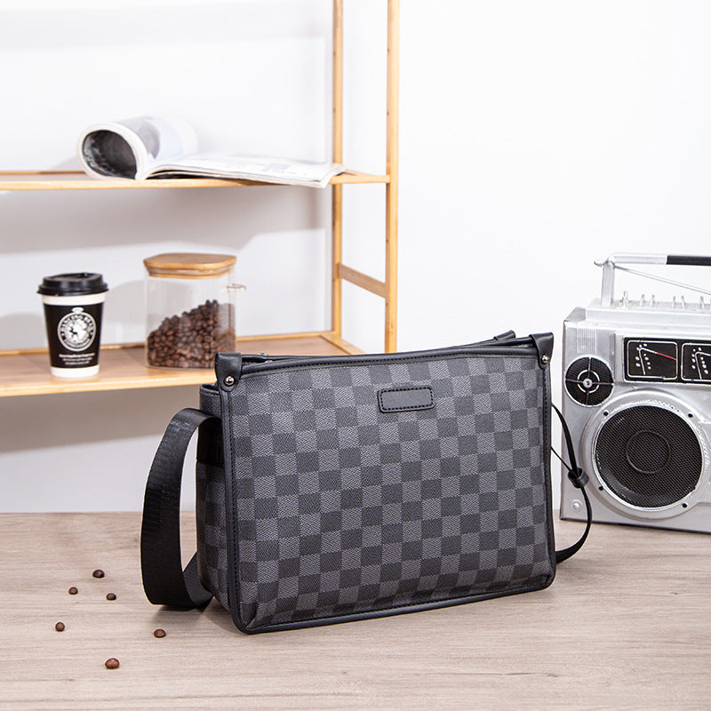 Men's Check Pattern Stylish Lightweight Fashion Shoulder Bags