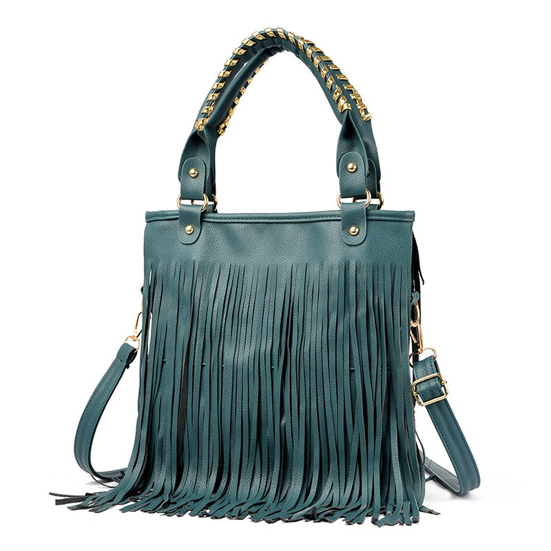 Women's Fashion Trendy Grace Big Ding Tassel Large Capacity Handbags