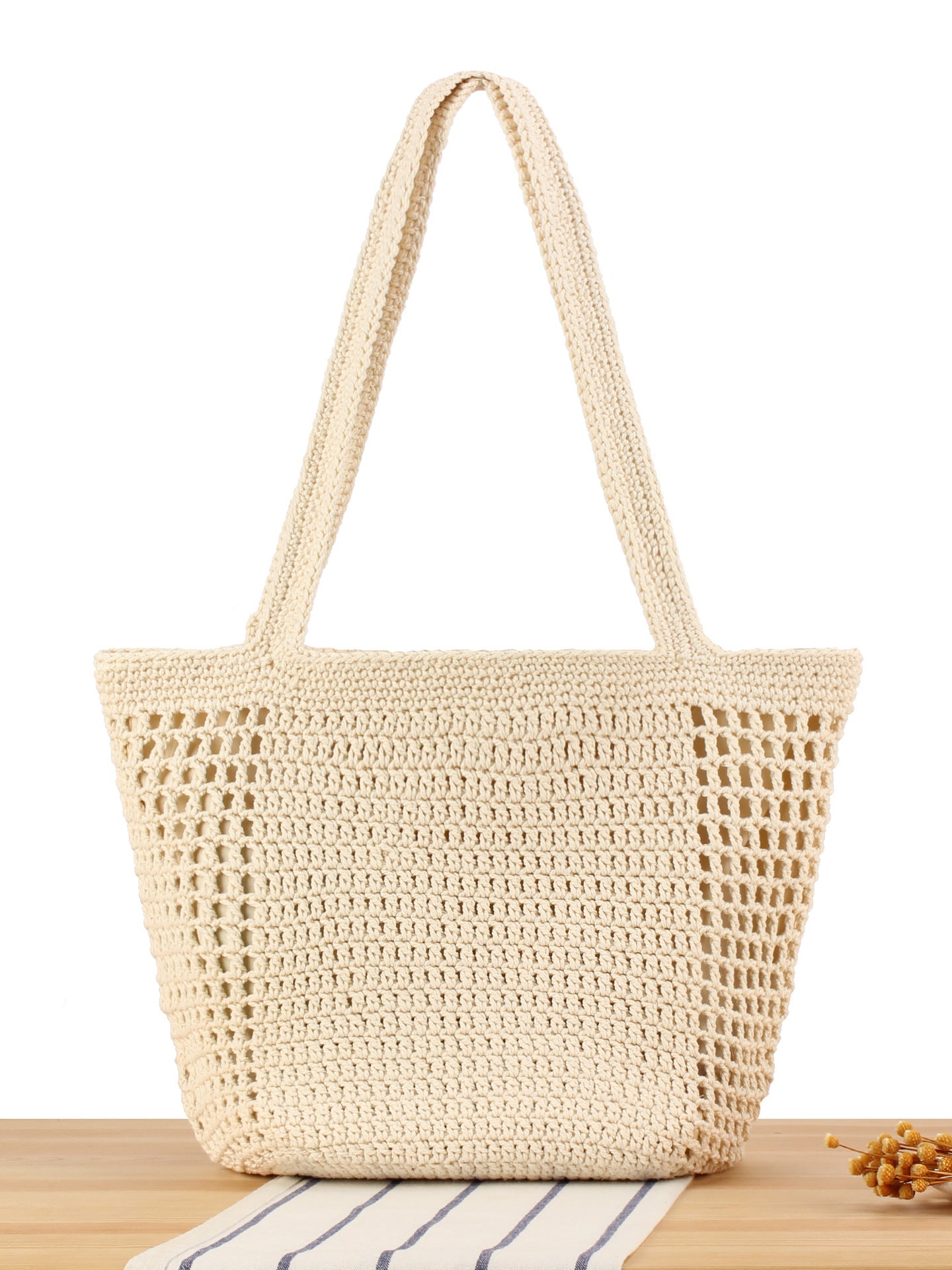 Women's Niche Mori Braided Straw Holiday Hollow Out Woven Pastoral Women's Shoulder Bag