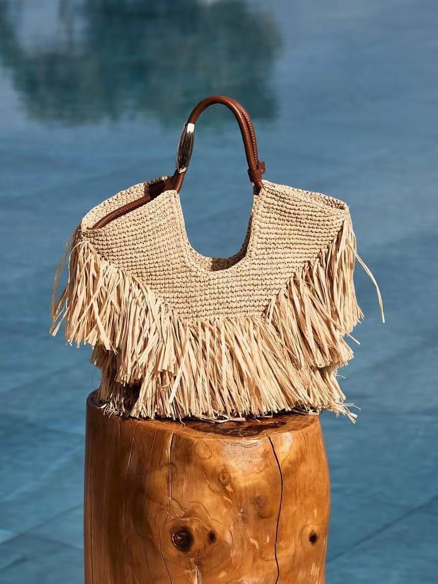 Tassel Straw Hand-woven Large Capacity Vacation Women's Shoulder Bag