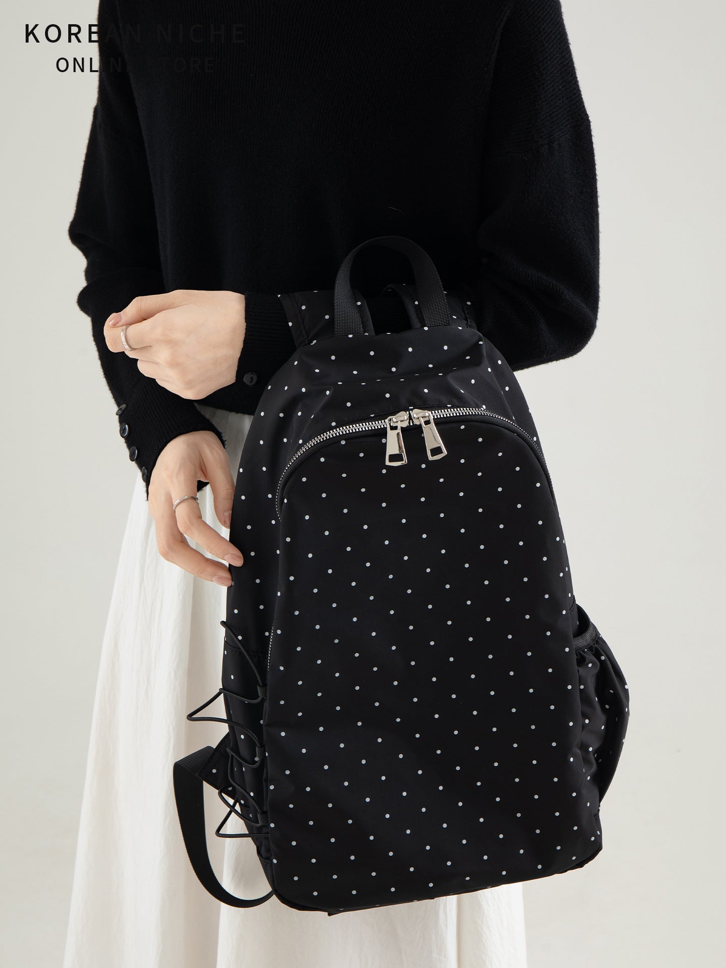 Trendy Polka Dot Design Female Simple Lightweight Large Capacity Backpacks