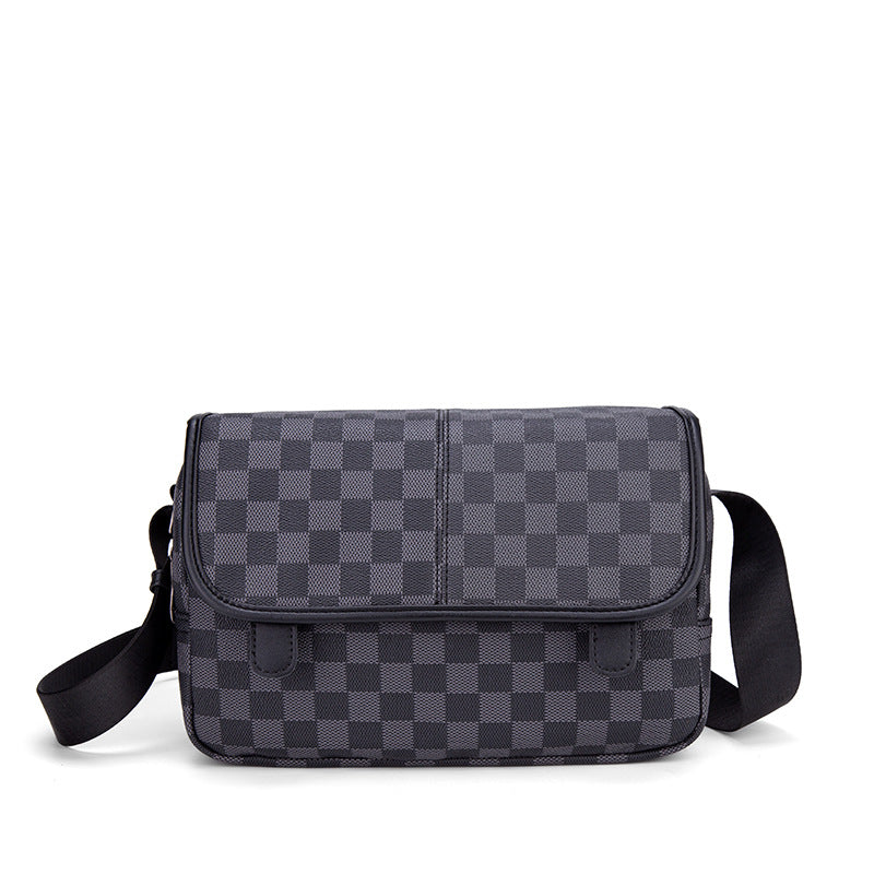 New Trendy Men's Storage Fashion Plaid Men's Messenger Bag