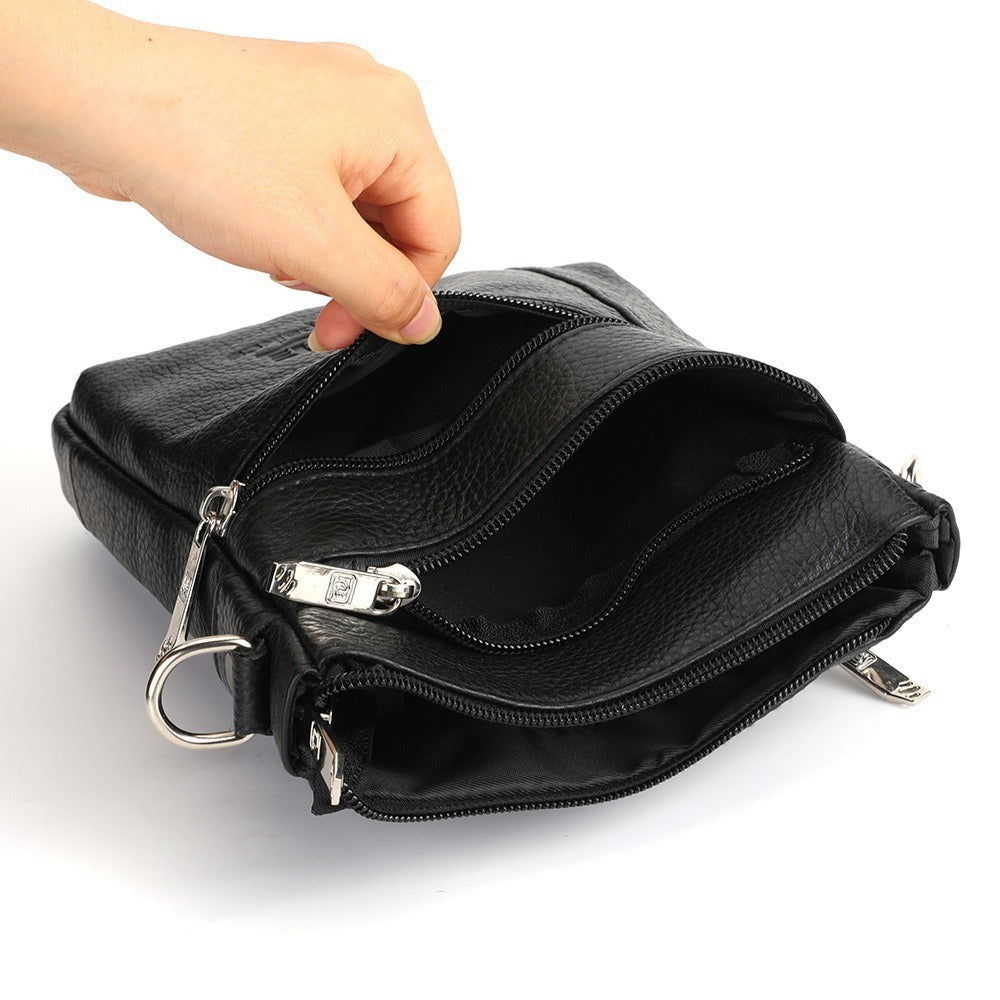 Men's Cowhide Leather High-grade Vertical Trendy Genuine Shoulder Bags