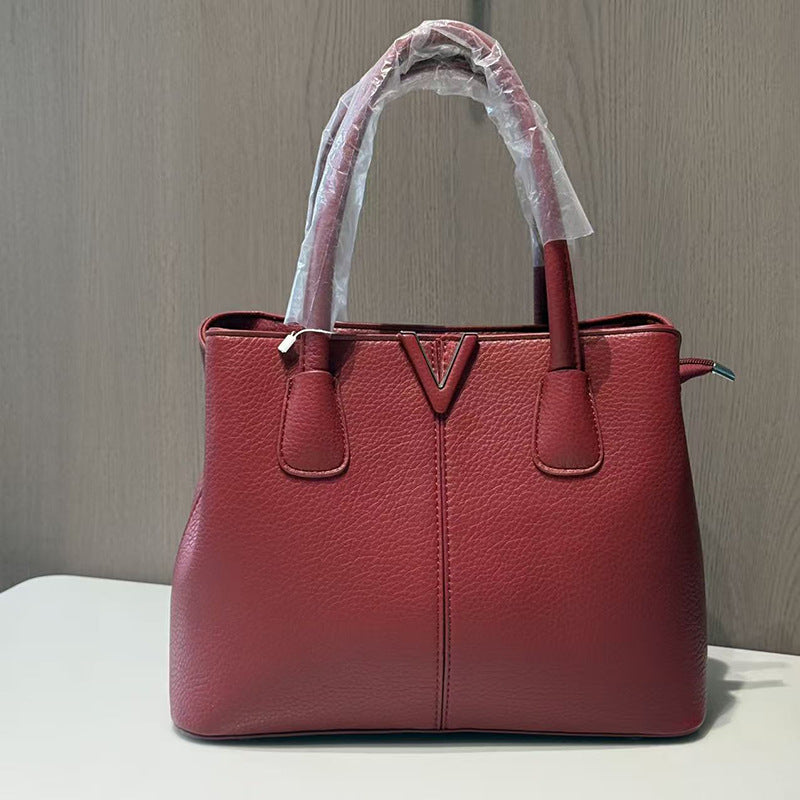 Women's Fashion Litchi Pattern High Quality Large Women's Handbag